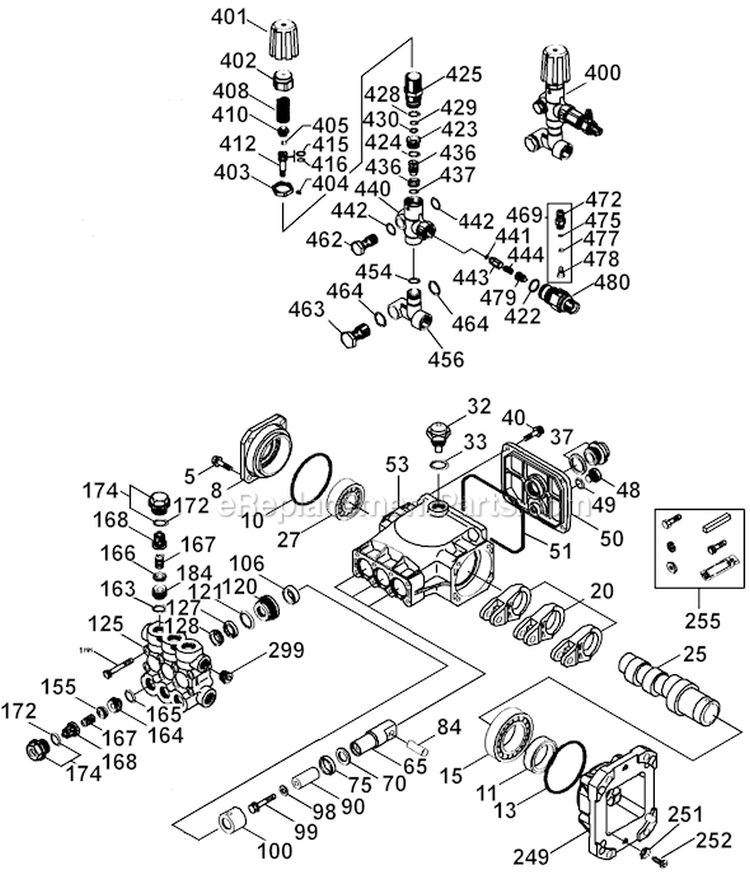 Page B Diagram and Parts List for 1906-1  Briggs and Stratton Pressure Washer